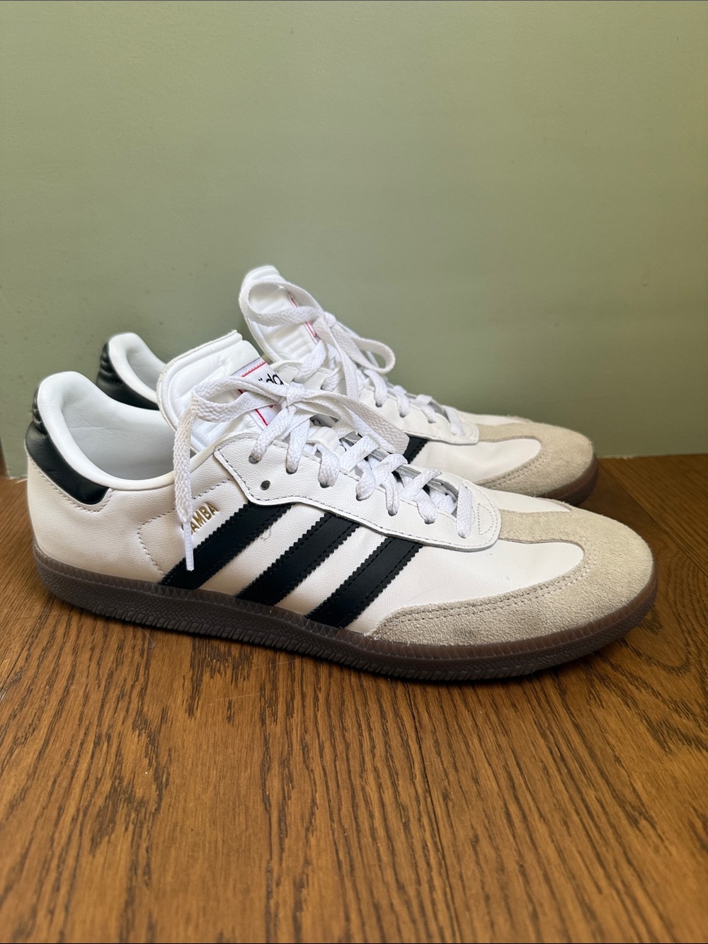 adidas White, Black & Beige Samba-Inspired Sneakers